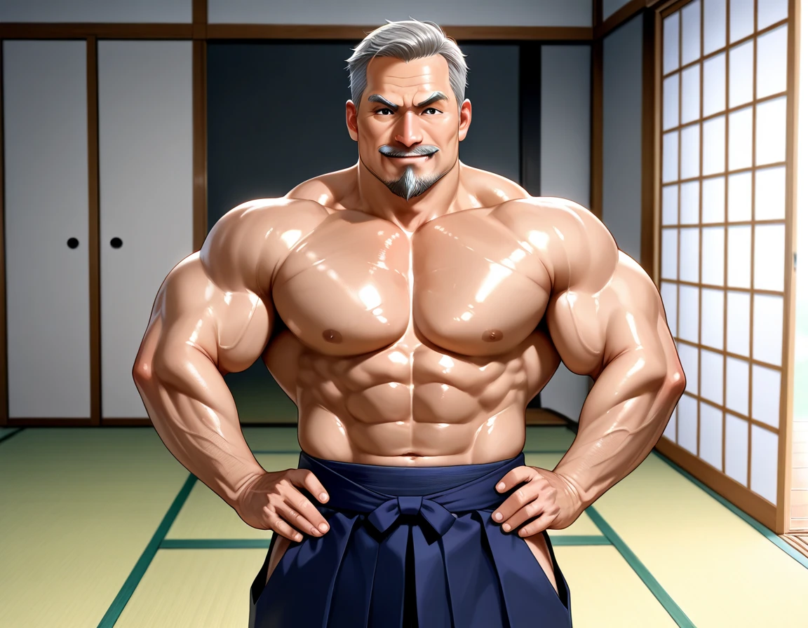 Yakuza House、Grandpa with a bloody Japan sword、Steroid Muscle Japan Man 80 Year Old Grandpa Bodybuilder、The body is super muscular々、Trained pectoralis major muscles、Super gatai is good、steroids、Grandpa bodybuilder is super, kimono open, kimono covering under body