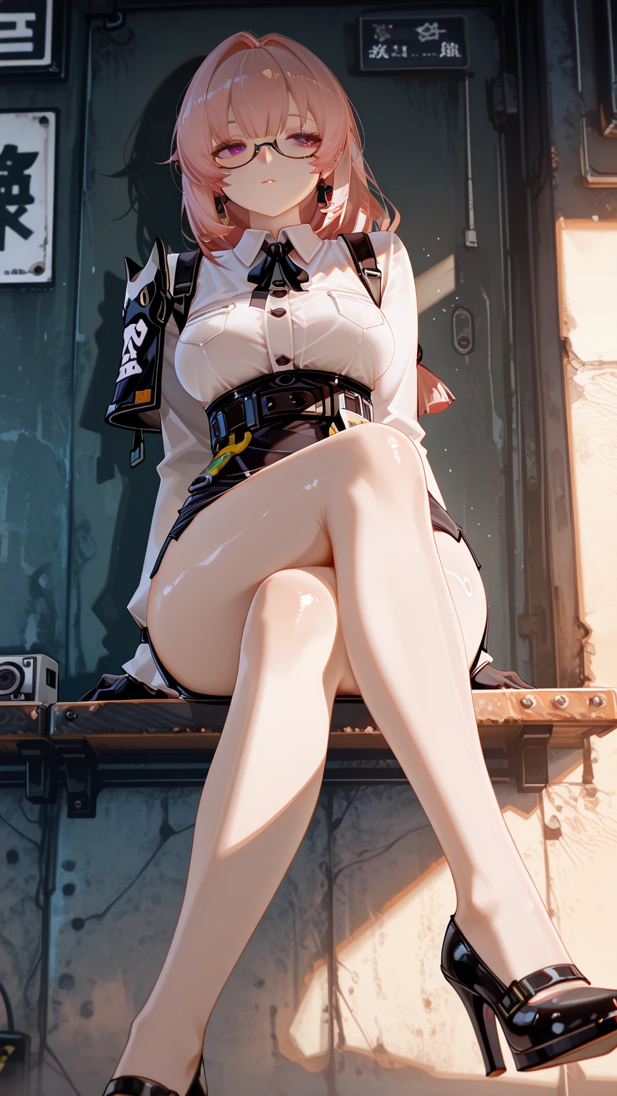 um close up de uma pessoa fantasiada com uma bota grande, oppai cyberpunk, thicc, Guweiz, Arte no estilo de Guweiz, lit from behind, Obra-prima de Guweiz, aluna hiperrealista, incrivelmente alto detalhou, 3 d anime realista, Estilo anime 3D realista, uma aluna hiperrealista, biomechanical oppai