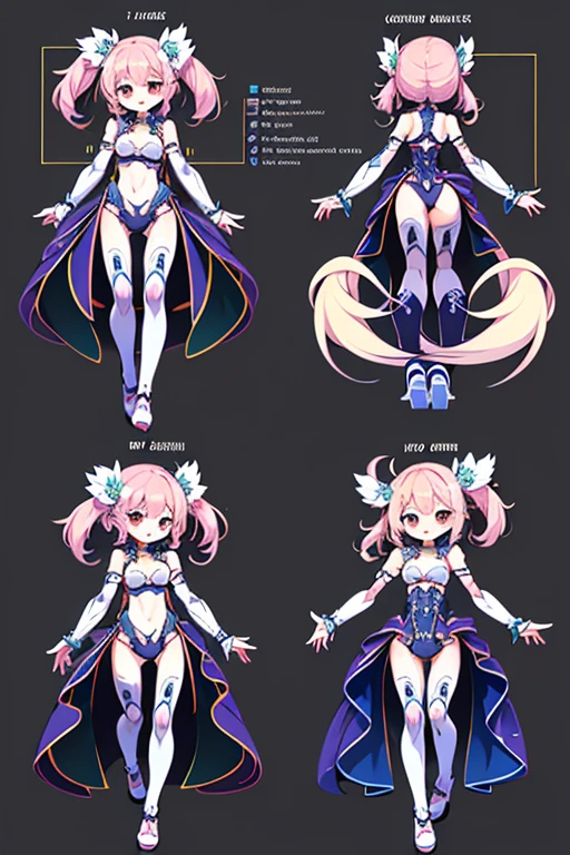(hyper HD:1.2),(acurate:1.3),(The is very detailed:1.3),(A high resolution:1.2),(high detal:1.5),(high qulity:1.2),(best qualtiy:1.5),(4K:1.3),(8K:1.5),(No background:1.8),(Remove the background:1.8),1 girl,(Blue hair:1.3),High ponytail,Sideburns,pretty eyes,Seductively look at the camera,Be red in the face,(Wearing silver armor),(Armor long skirt),(Fighting posture),(Combat stance on both sides),(A delicate long sword),medium boob,(cleavage:1.5),(Expose the lateral chest:1.2),(Full-body standing:1.5),(Walking posture:1.5),(Walking movements:1.5),(detail finger:1.5),(Clear legs:1.2),(Q version of cartoon:1.8),(Side of the character:1.5),(4 Cephalic body:1.5)(Three View:1.5)