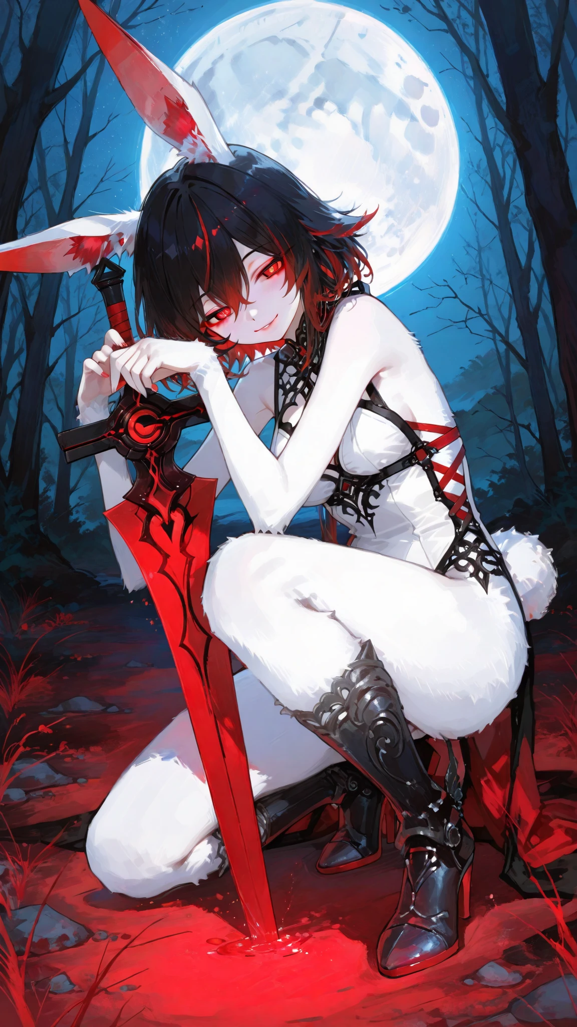 ((best quality)), ((masterpiece)), (detailed), 1girl, off-shoulder, Character design, female, dynamic poses, long white grey hair, grey white eyes, very skinny, detailed, best quality, no accesoires around the neck, no shoes, prominent collarbones, skinny arms, flat stomach, visible hip bones, full body, blank white background, plain background, white background, red and white clothing, Bloodborne inspired, occult aesthetic, occult, detailed and intricate steampunk and detailed gothic, NSFW, Very dramatic and cinematic lighting, cosmic horror, grim-dark, side-lighting, perfect face, NSFW, Fluttering lace flared long knee length dress with frilly petticoats, knee length dress, pleated petticoats, petticoats gothic, complex lace boots, side-lighting, gothic lolita aesthetic, wielding a mighty sword with mechanical components, mandalas, various different types of insect wings, NSFW, full body, whole body, body, plain background, white background, blank background, no background, white background NSFW, chains, full body, whole body, head-to-toe NSFW