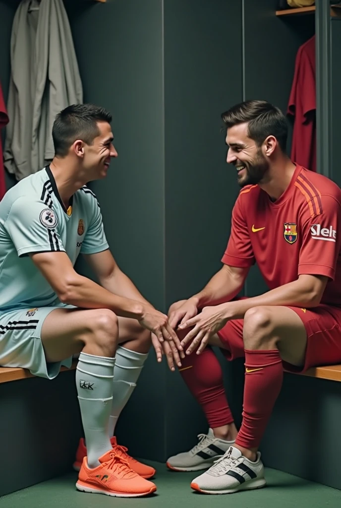 Messi pooping with Cristiano Ronaldo
