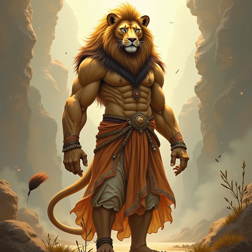 Krishna in lion avatar