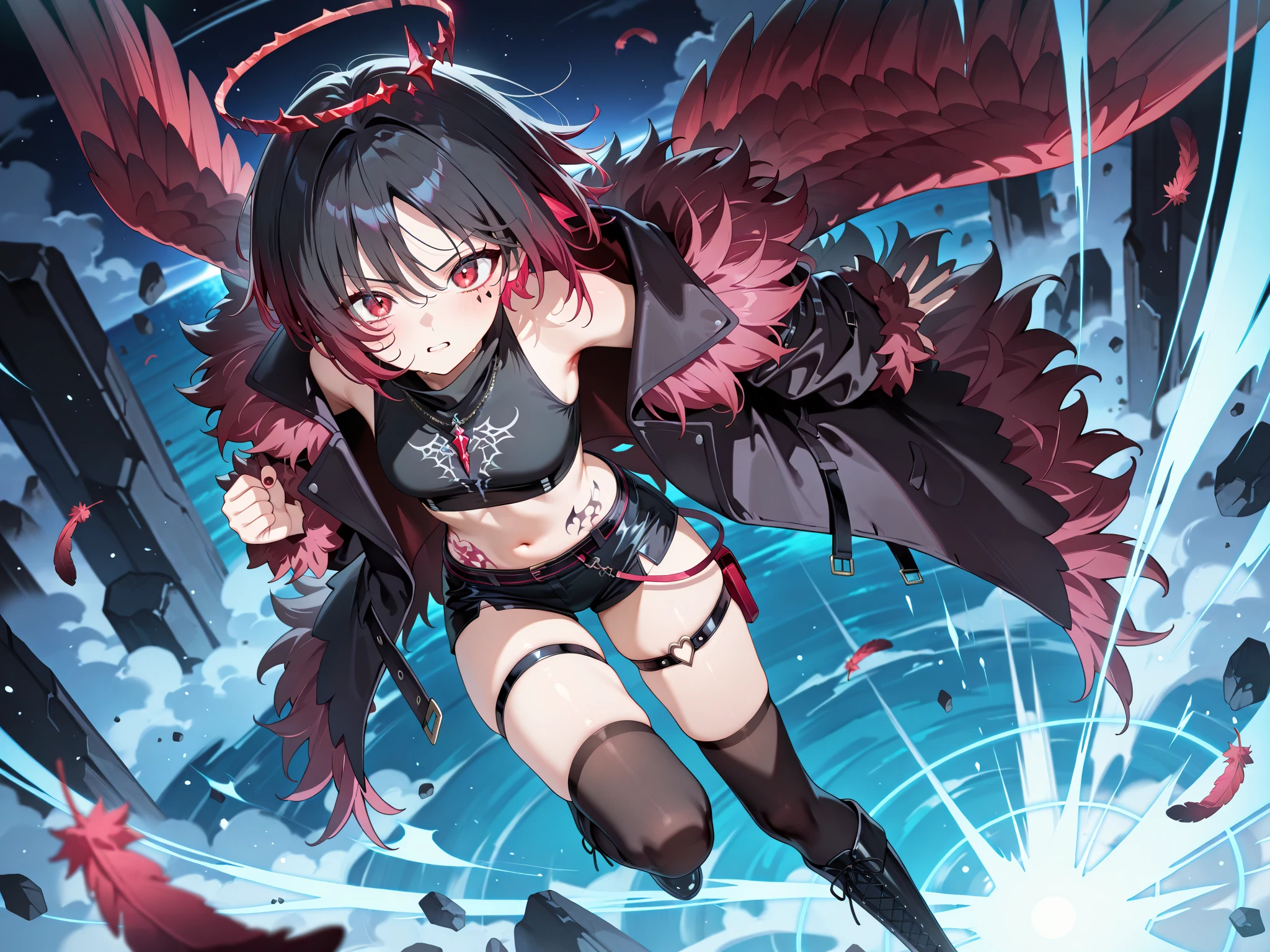 ubel,((ubel of Frieren: Beyond Journey's End )),dark green hair,long hair,side ponytail,hair between eyes,bangs, BREAK (beret, black jacket, open clothes, cleavage, midriff, black shorts, black thighhighs, thigh strap, fingerless gloves, single glove:1.2) , (dynamic angle:1.3, front view:1.1, breast focus:1.3, from below:1.2), (dynamic posing:1.5, sexy posing:1.2, leaning forward), (seductive smiling:1.3),(*K) HD, highest quality, WorKs of masters, High resolution, spread legs, panties shot,1 girl, small nose,(with sparkling eyes and a contagious smile), very beautiful detailed face and eyes, bright colors, cute face, delicate beautiful face, Bright magenta eyes, cute eyes, sparkling eyes, Big eyes, (big breasts:1.3), (perky chest:1.1), (pointed chest:1.0), medium hips, glamorous body, white skin, smile, thin pubric hair, shiny hair, super beautiful face, Super beautiful eyes, Super beautiful hair,trendy outfit,sexy and attractive,explosion of colors,big hairpin,full body esbian,illegal occupation, Real World, Natural light,perfect Natural light,looking at viewer,