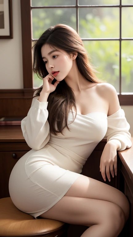 ((Highest quality))、Beauty、Big Breasts、Lying down、In town、Concrete Tiles