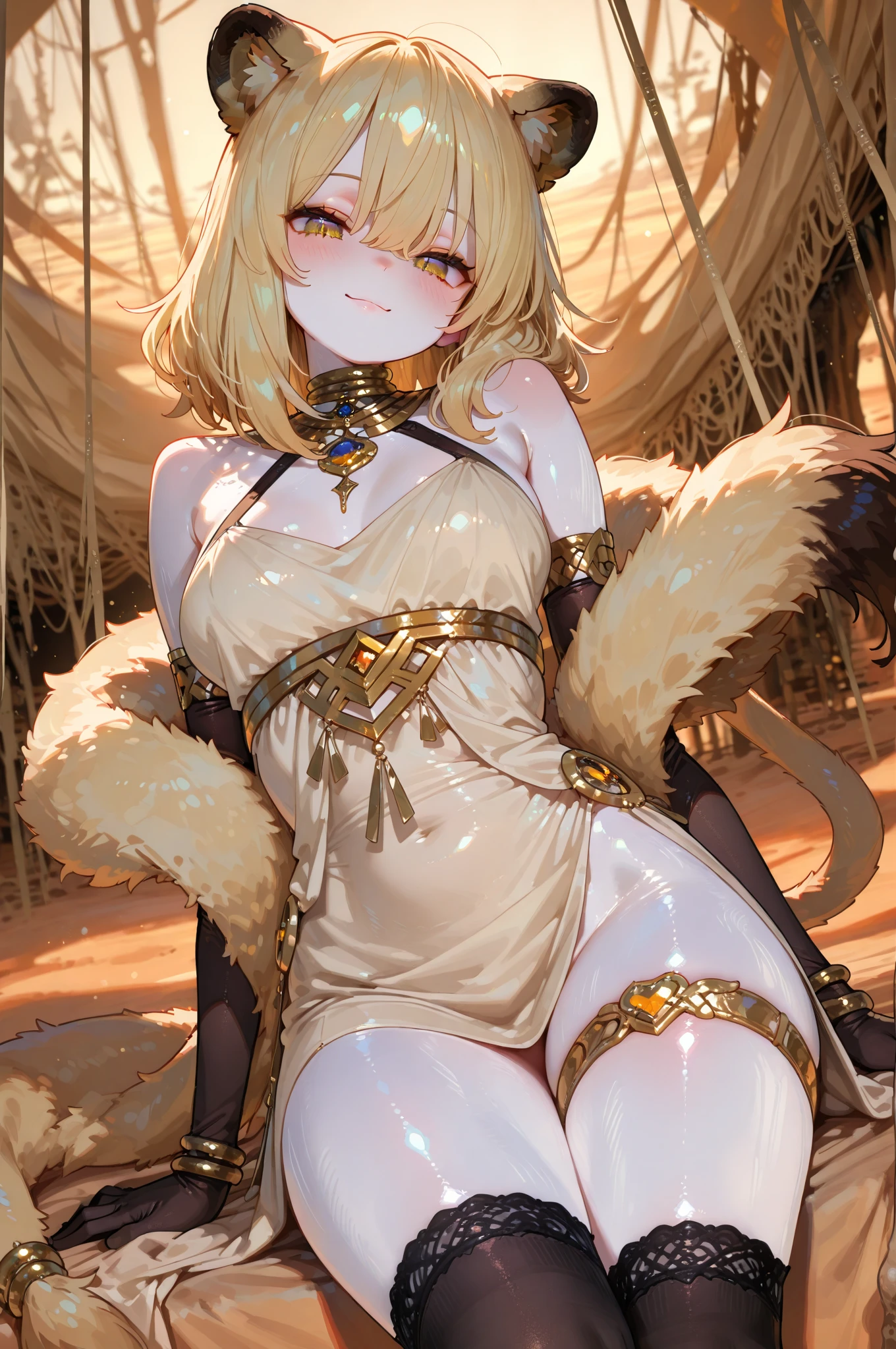 queen_nia, ultra wide hips, lying on side, smug, confident, one piece swimsuit, deep cleavage, ((thighs)), ((flat chest)), ((tiny breasts)), ((adult woman))