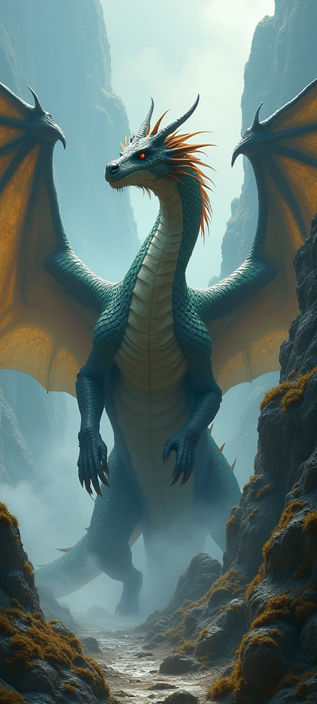 Giant snake with dragon wings but no feet