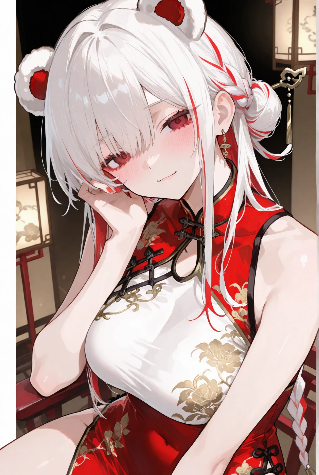 Anime girl with white hair and black dress holding a knife, white-haired god, White-haired, drak, Silver hair (pony tails), shikamimi, white haired Cangcang, from girls frontline, Fine details. Girl Front, girls frontline style, Guviz, white haired lady, Palace , A girl in Hanfu, kanliu666, Loli