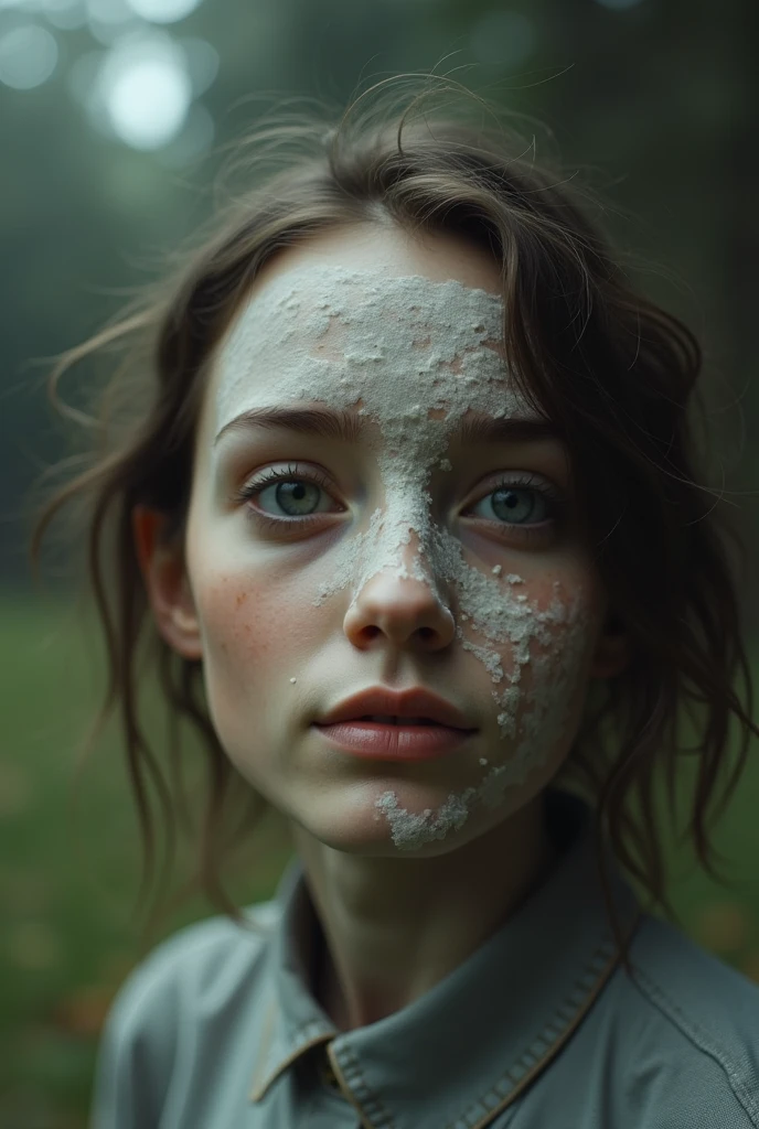 portrait of a forest mage, covered in moss