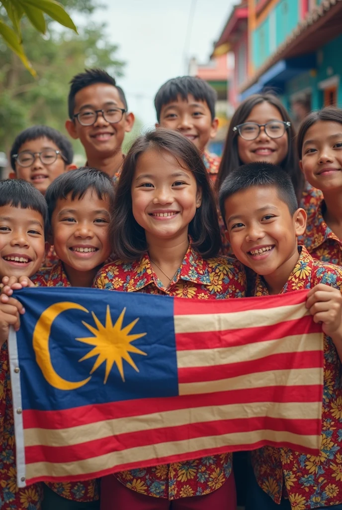 Independence Day themed stall decoration for Perak kindergarten children