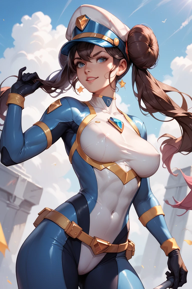 Magnificent artificial intelligence, Beautiful woman with robotic body, hiper-realista, cinematic angle, blue neon blurred background, circuitos aparentes, vibrante, detalhado, zbrush, comic illustration, trends on Artstation. por Peter Mohrbacher, por wlop, por Ruan Jia, por Alphonse Mucha, por Dmitry Prozorov, por Norman Rockwell,