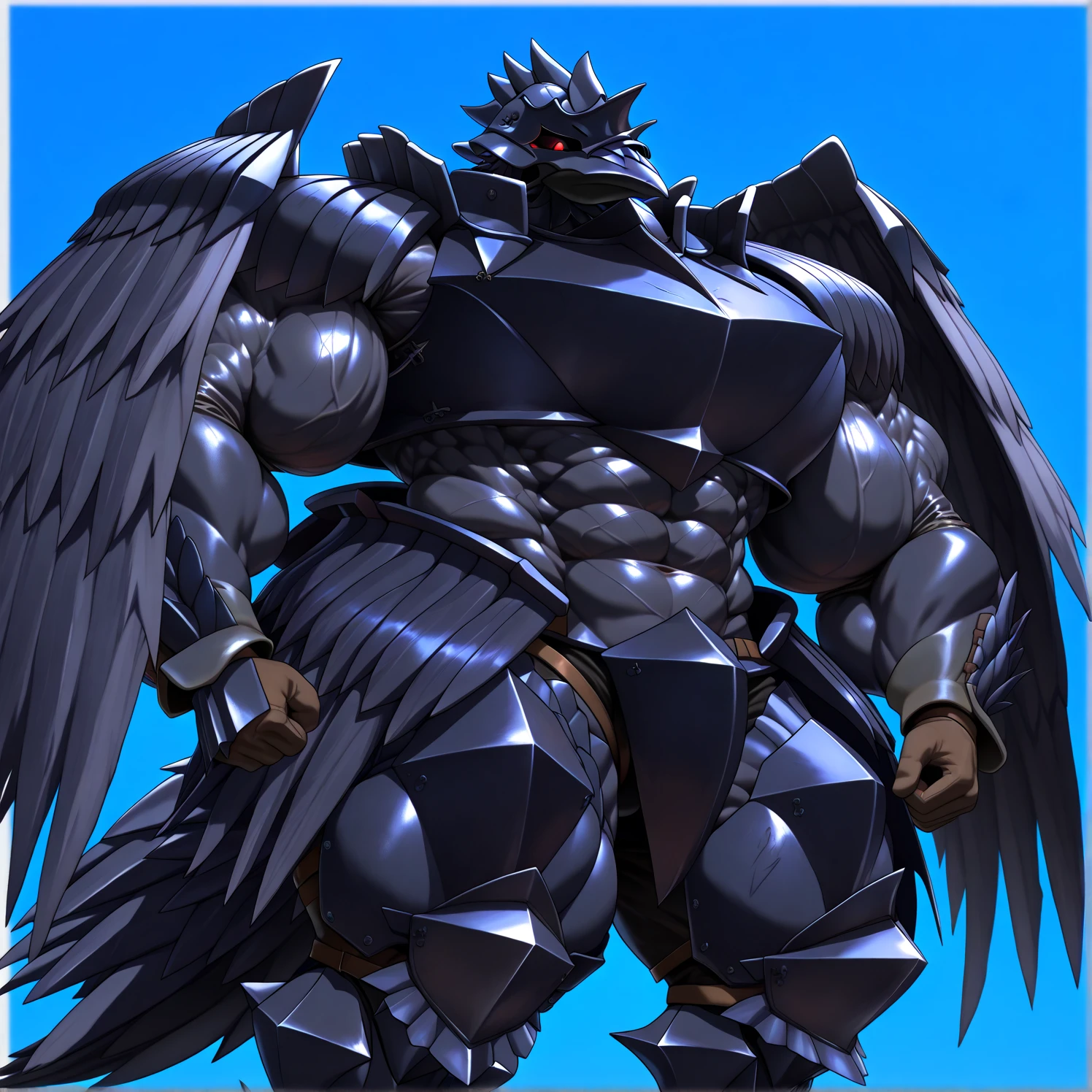 (gigantic muscles), 8K, Masterpiece, highres, Detailed head, Detailed Body, full body, Detailed abs, wearing crNanosuit, big muscle (pecs, triceps, traps) unusually developed muscular body, 
body full of huge muscles. 
pectorales enormes. Exaggeratedly huge muscles. Gigachad Muscular, gigantic muscles, Colossal giant NANOSUIT over a battlefield, The claws are sharp, Sharp teeth, Spread wings, have big wings. black wings, nj5furry, Animal paws, castle,