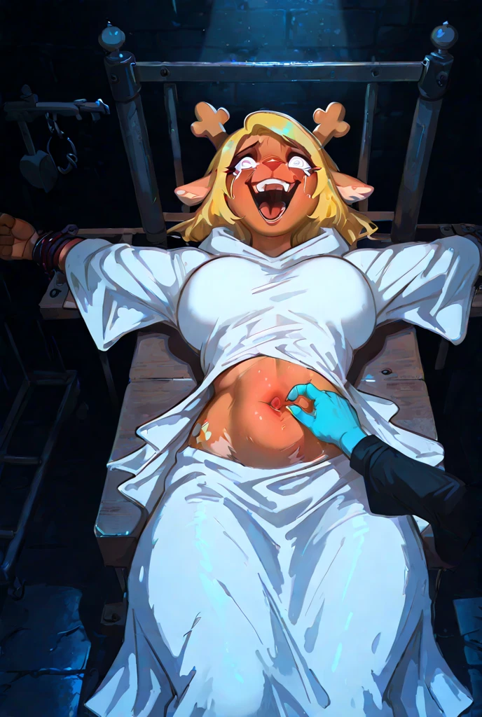 Portrait of a cute 10-year-old girl with a perfect, Beautiful face , blonde hair, realistic, attractive, Flirting, fotorealistic, Detailed Skin, Hyperrealistic, naked, without any clothes, small breasts, tiny body, European girl, full body, showing entire body, spread legs, super pale colored skin, glowing red eyes, deep bleach white colored skin, skin is white colored, in a dark cave, stuck in spiderweb, spider penis in pussy, spider penis in girl, spiders crawling on the girl, spiders all over her, spiders entering her pussy, spiders on the girls pussy, smiling, razor sharp teeth, showing her teeth, open mouth, painted white skin, spreading pussy, opening her pussy, opening her vagina,