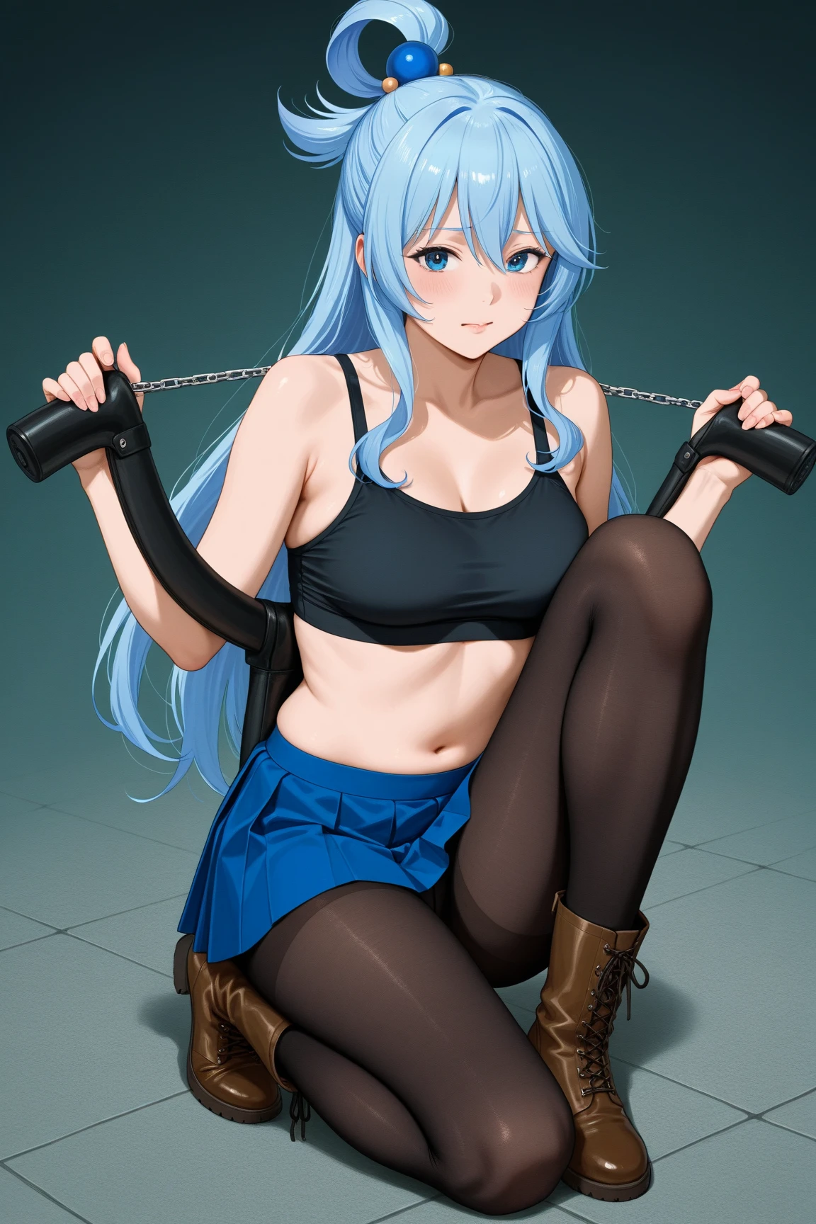 nejirehadou, nejire hadou, blue eyes, blue hair, long hair,