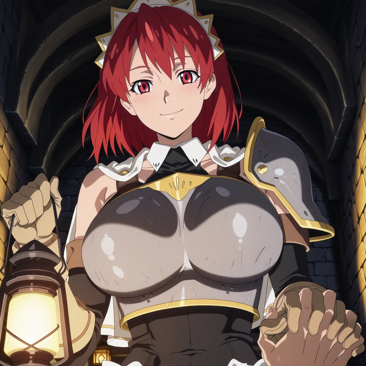 ((Pink hair、scapular、A bracelet、armlet、red shoulder armor))、(Colossal tits:1.2、Beautiful nipples 、toppless、large areola、perfect bodies,shinny skin:1.5),(masutepiece), (excellent), (Extremely fine), Best Quality, Expressive eyes, Perfect face, hight resolution, 4K resolution. 1girl in, closeup portrait, (A MILF女性, A MILF:1.4), Realistic face, (elegant mom:1.3), huge-breasted, long neck, sleep #39;s face, ((Nipples are visible)),Female Warrior，solo person，close up of face,perspired，Torn bodysuit,（radiant eyes），refinement，high quarity，higher details，Sense of atmosphere，facial close-up，The five fingers of each hand are highly detailed，((Nipples are visible)), ((chains, srestrained、Hand flail、Shackles、Shibari))、Captivity,Suspended body, Anxious expression, Prison in a dark dungeon:1.4, Captive, Whip, torture room:1.5, big breasts, sweat on the body, blush, Teary eyes, Sister、 chainsでsrestrainedされる, a lot of sweat on the face, Collar, triangular wooden horse, Torture instruments, Shibari, Large cleavage, breasts indentation, slave Collar, 首にchains, lascivious, make - up, large shiny breasts, gloves, Curvaceous but slender, Dark background, Hanging in the air, Prison school, Open legs, M-shaped Open legs, Anti-Demon Ninja Costume, Ejaculation on the chest,