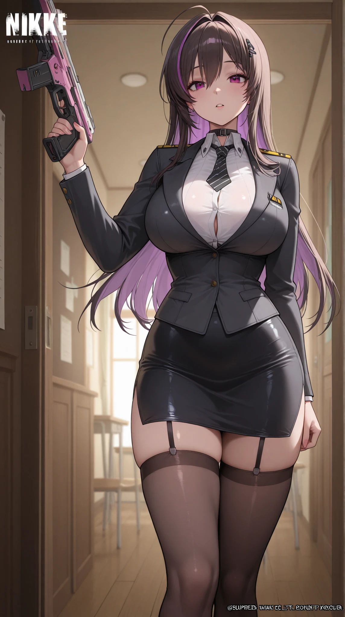 (detailded), (((bat girl))), (((murcielago))), big ass, grey skinned, black wavy hair, ((mini-skirt)), (((Pussy dripping))), (((Freckles on the face))), (((office worker suit)))