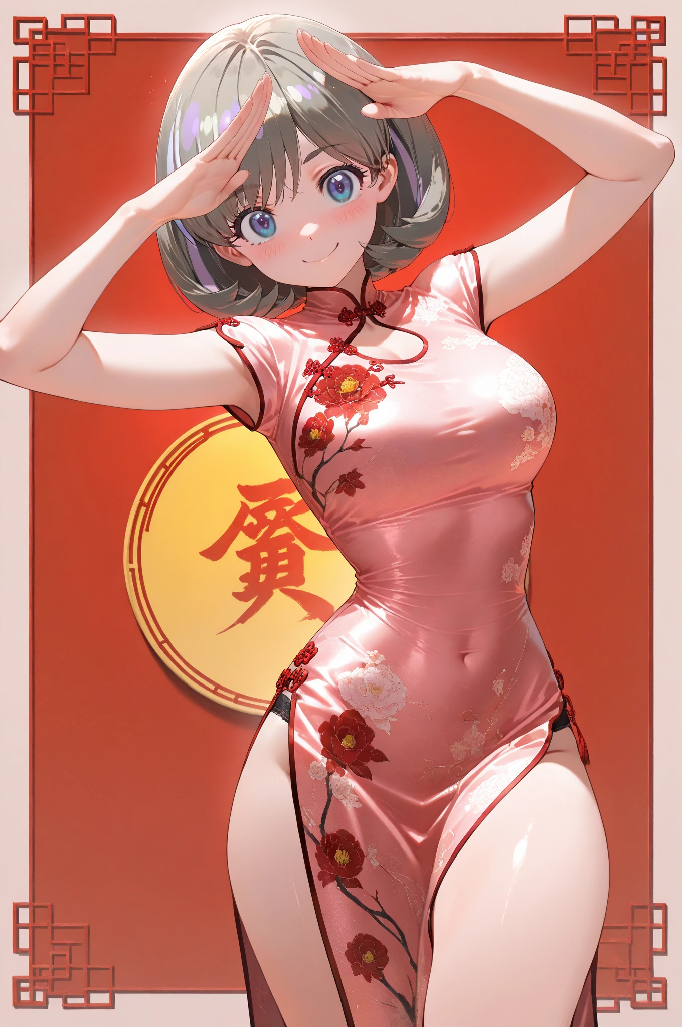 1girl, solo,((toddler)), (little female ,10yo,wide hip:1.3),gigantic breasts, oppai,((sagging breasts:1.3,breasts apart:1.3,hanging breasts:1.3)),
(short, , chibi:1.2), nsfw,revealing chinese ,china dress, (fusion of chinese_dress and highleg leotard:1.5),(wearing doctor's white gown),(((Chinese traditional patterns print on leotard))),Rose hair clasp,skindentation, white Clothes, ((no panties,exphosed groin)),white_background, absurdres, highres,akane, TendouAkane, ,cowboy shot,
