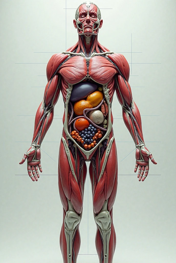 A human body without skin