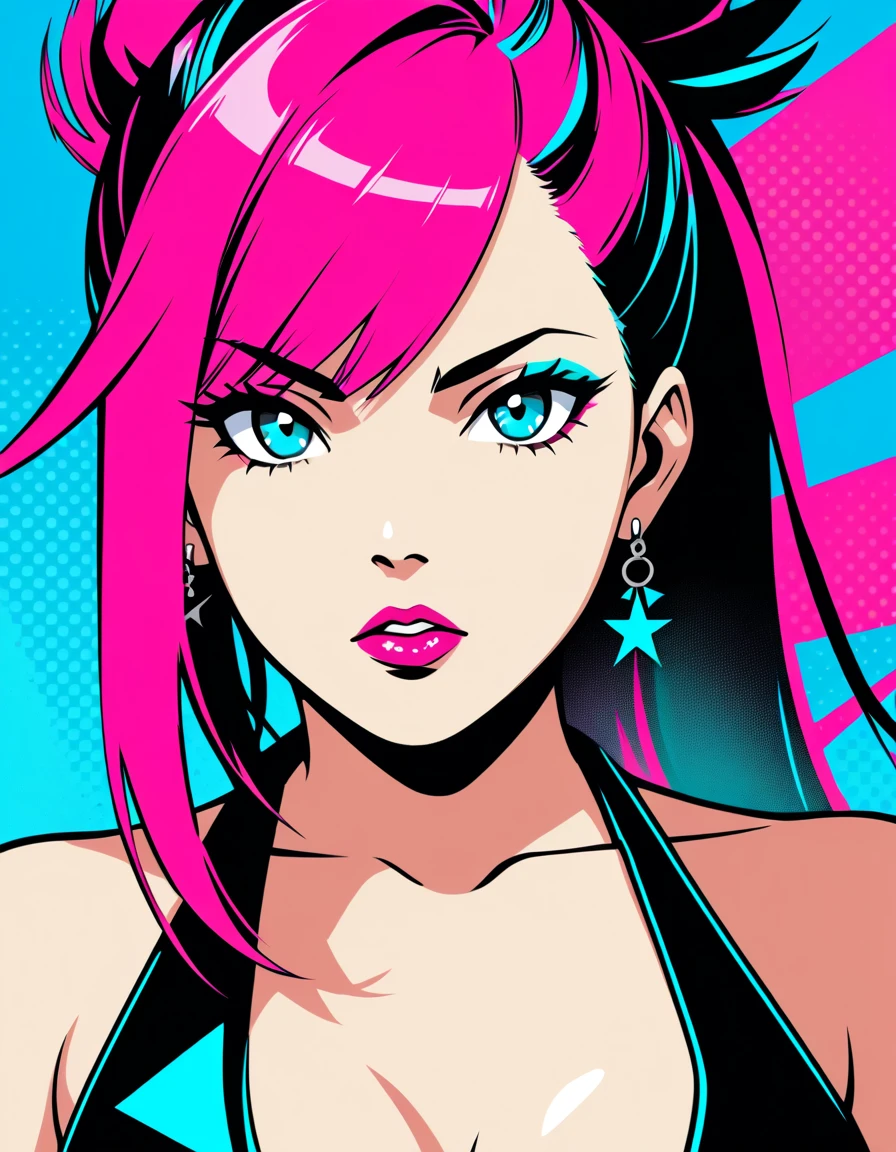 xxmixgirl, (masterpiece:1.0), (highest quality:1.12), (HDR:1.0), a girl with long hair looking at viewer, with a teal background and a indigo sky, constant, vaporwave colors, a character portrait, synchronization, detailed, realistic, 8k uhd, high quality