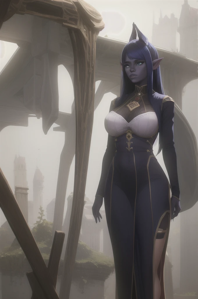 wispframe, 1girl, solo, hood, bodysuit, cowboy shot, no eyes, faceless, <lora:wispframe-10:1>