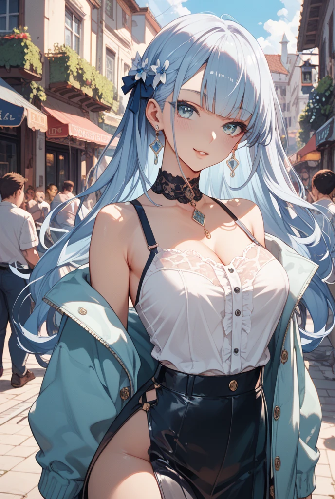 35 year old mature and attractive woman、big tits、weave、on the street、（Ultra-high image quality）((premium))