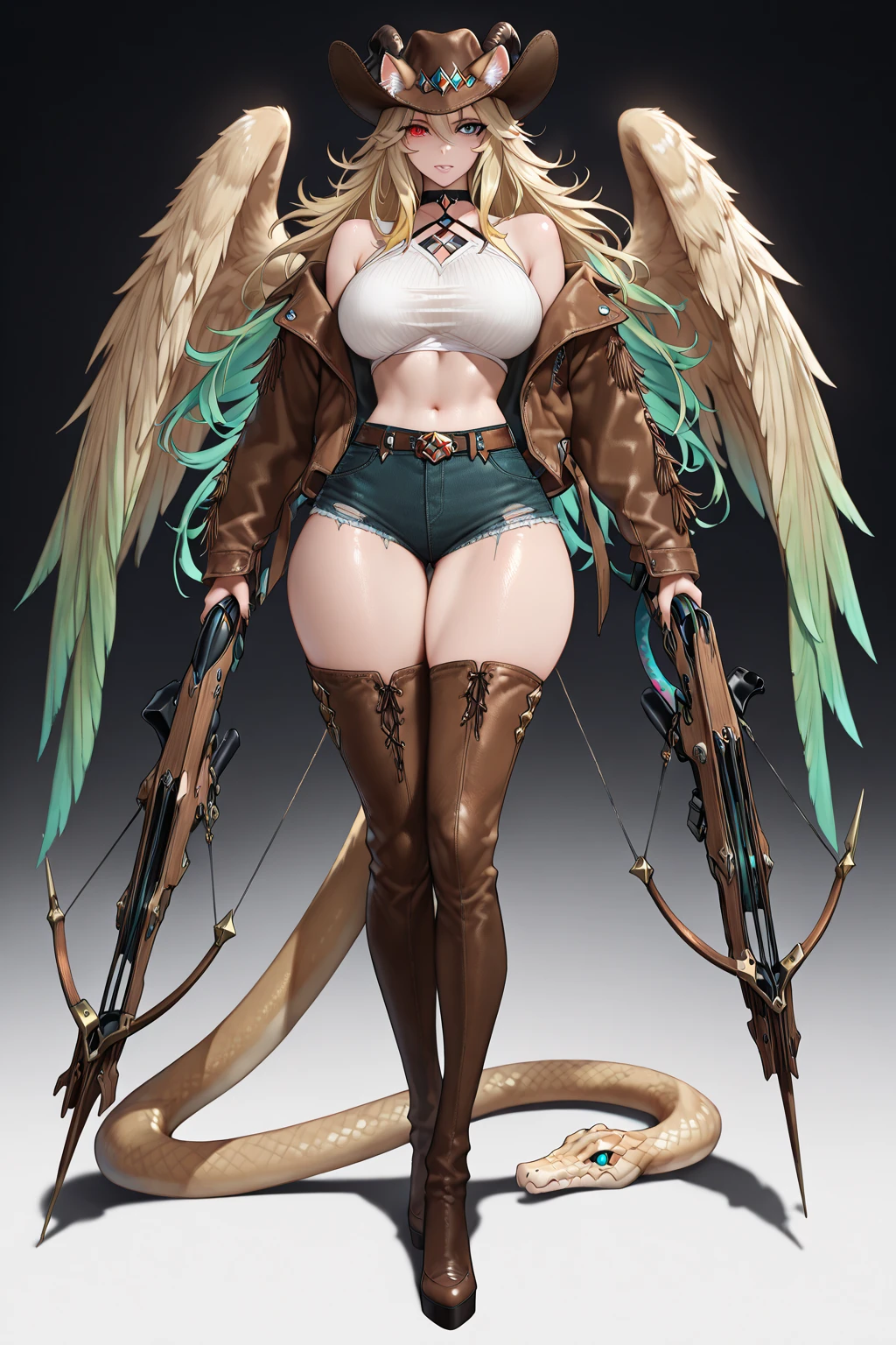 Step by step all intricate details: "(cowboy shot, (solo 1 women), (masterpiece, best_quality, immaculate: 1.3), epic, illustration, 1girl, (steampunk Vaporwave: 1.3) succubus, wings, full body, lingerie, official art, ( African, Dark Skin: 0.6), Deep Red-Orange Dramatic Lighting, On Moody Green Meadow With Rolling Hills, Bombshell Hair, Ginger Hair,Bombshell Hair, Paw Pose)