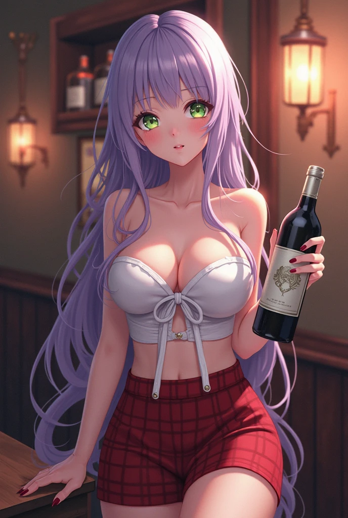 masterpiece, best quality, 1girl, bar, wine, long view, fantasy, sky, nightclub, wide shot,
