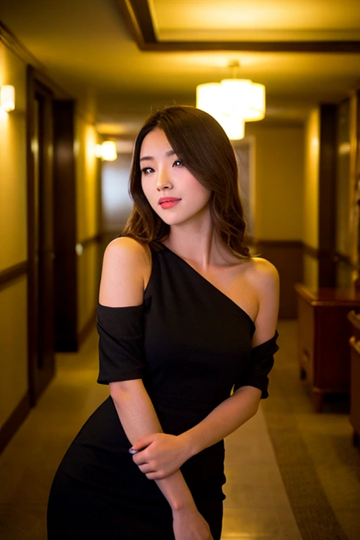 Yui, photo of 20 years old female, highlight hair, sitting outside restaurant, wearing black see through bodycon dress, rim lighting, studio lighting, looking at the camera, dslr, ultra quality, sharp focus, tack sharp, dof, film grain, Fujifilm XT3, crystal clear, 8K UHD, highly detailed glossy eyes, high detailed skin, skin pores