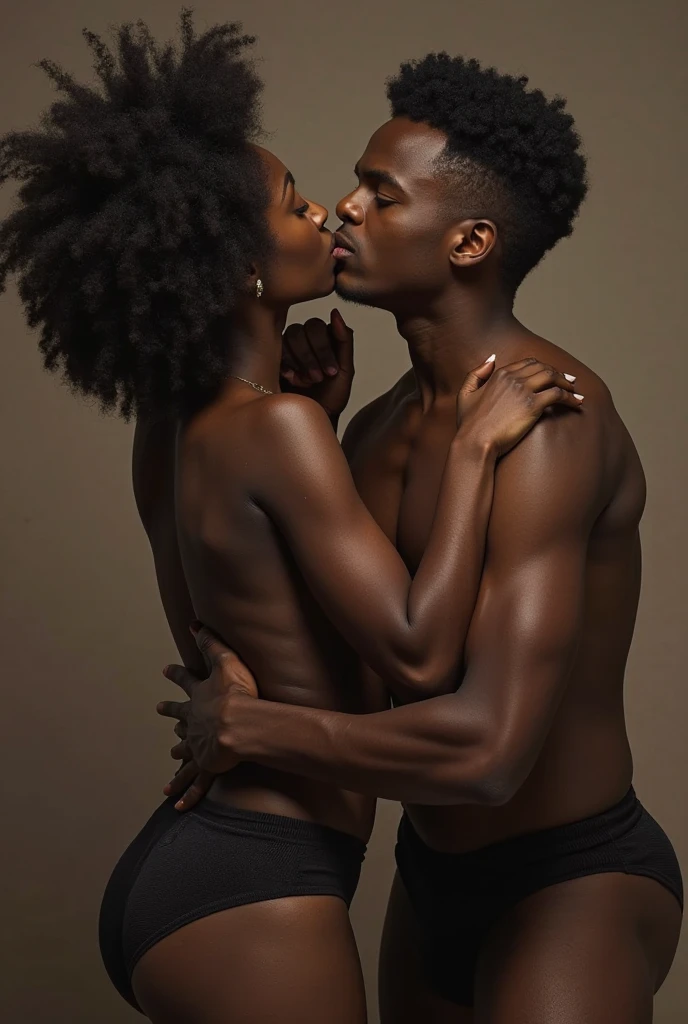 African erotic art of man an woman in a very intimate and sexual pose naked