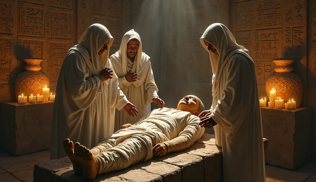 Create an image of the ancient Egyptians disregarding the brain as something important