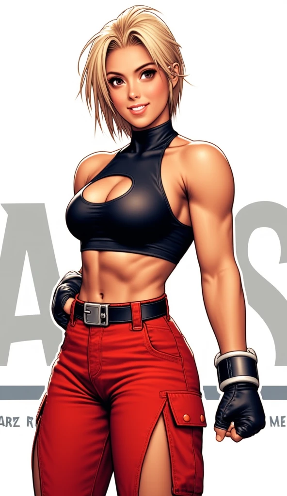 A sexy bad-girl, street style, vulgar, vulgar clothes, middle finger, mini-short, blond hair, blue eyes, very black eyeliner, black nail, bitch position. Dirty street background. detailed, masterpiece, UHD