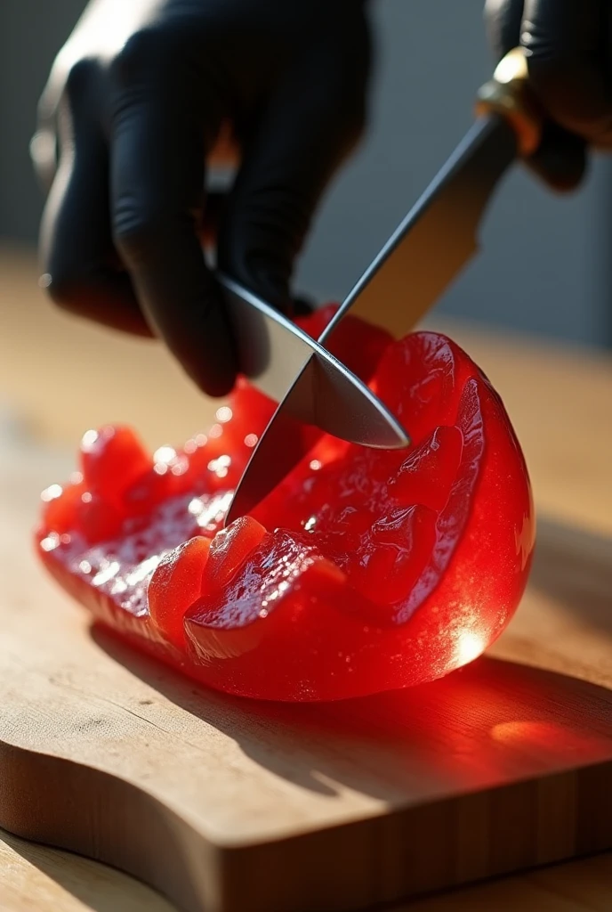 a hand holding a knife dripping with blood, White background, 4K