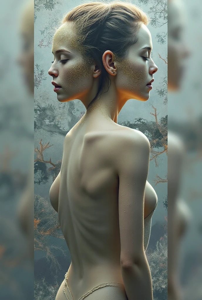 Two naked teenagers Teras 200 times bigger One is brunette and the other is blonde Both are women
