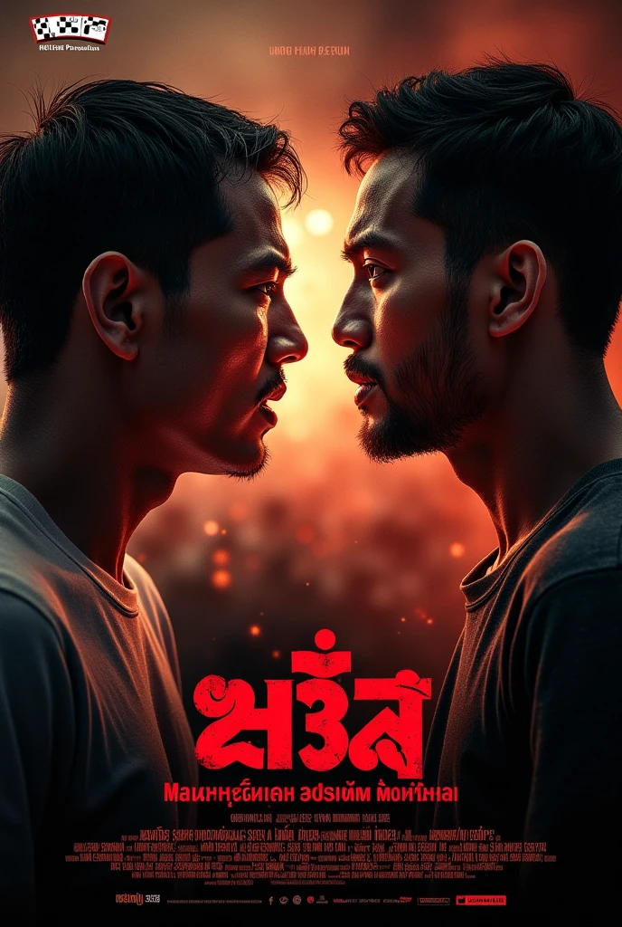 Group young Asian muscular naked men kiss and hug each other in the steamy Suana room. Big letters sign “UNDERGROUND SUANA” hanging on the wall.