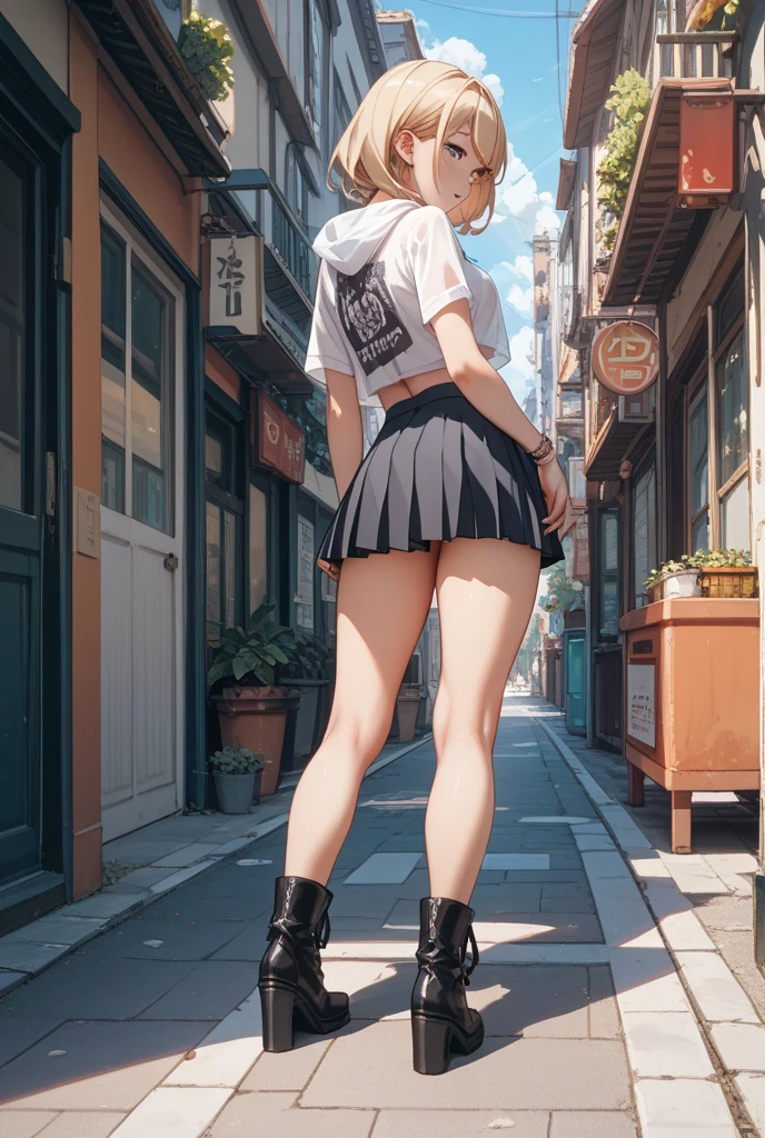 Texture CG, ((Ultra Detail Art)), ((​master piece)), (extremely details CG),1girl,solo,(nsfw:1.2), school gal ,school gyaru ,naughty gyaru,((((school unifrom))),skirt ,(((pleated micro skirt)))),(white shirt),(spread legs standing and cheerleading pose), beautiful legs,beautiful breasts,slim legs,slim thighs,slim waiist,slim buttocks,(pussy visible through ass from below),(panty shot),(wind lift), (tiny miniature microbikini),(see through white bikini),(clitpussy1,pussy peek,microbikini wedged in vulva,clitoris slip,big erection clitoris,very lowleg),long hair, blonde hair, brown hair, pink hair, silver hair, Curve, Beautiful detailed eyes , gleaming skin, bracelet, ,hair ornament, hairclip, jewelry, open mouth ,light smile, embarrassed:1.4,