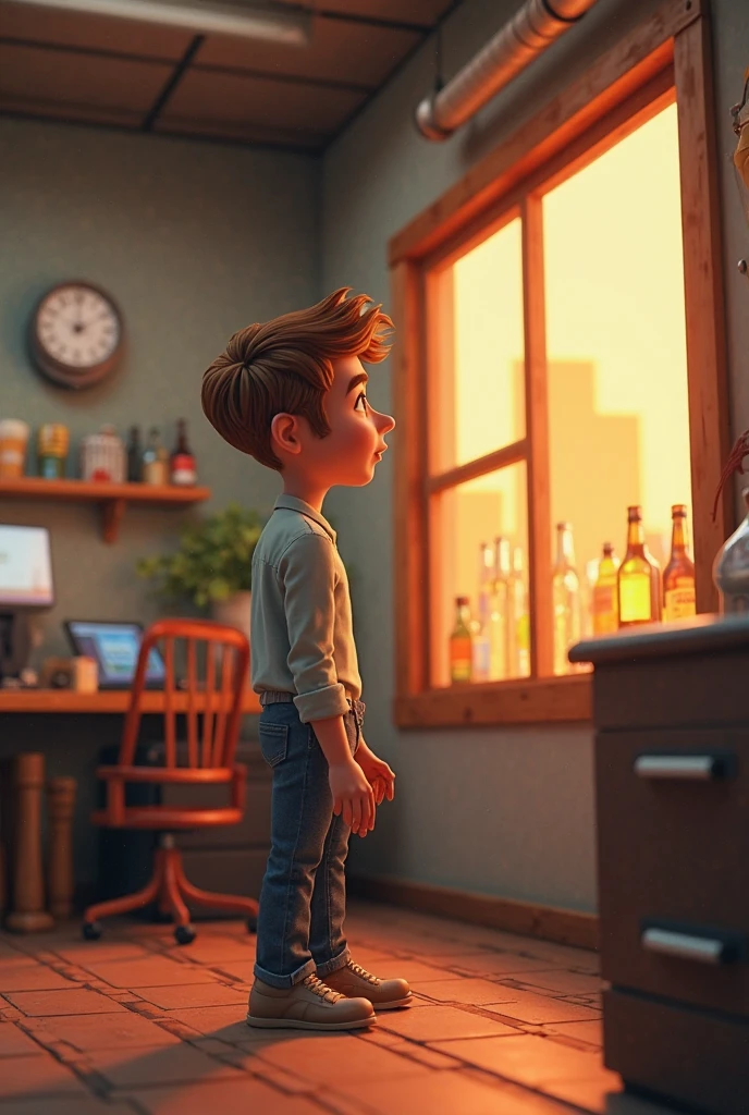 Create a photorealistic full-length image of a skinny 1 boy with a short blond haircut. He is dressed in a neat white shirt with a bow tie and short black shorts.. He holds a tray with three glasses of champagne with both hands.. The face is cute, he has an expression of humiliation and submission. Background - cozy hallway of the apartment, with warm lighting.
