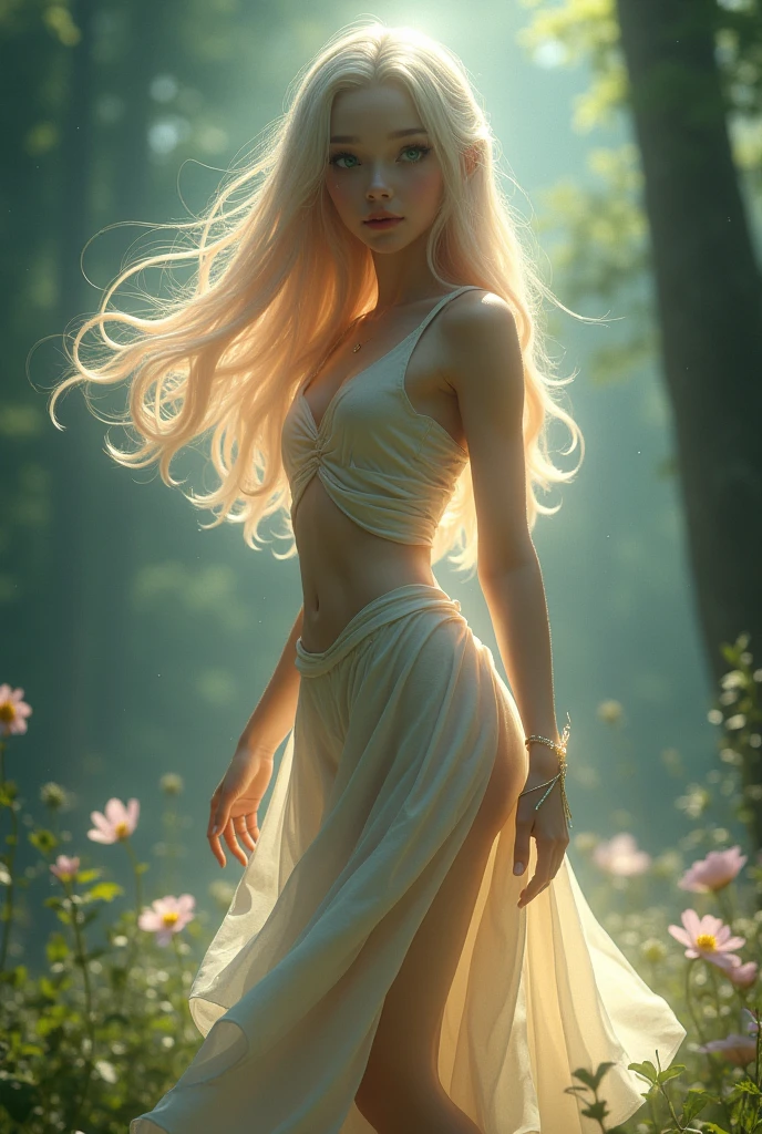 A naked woman in anime style
