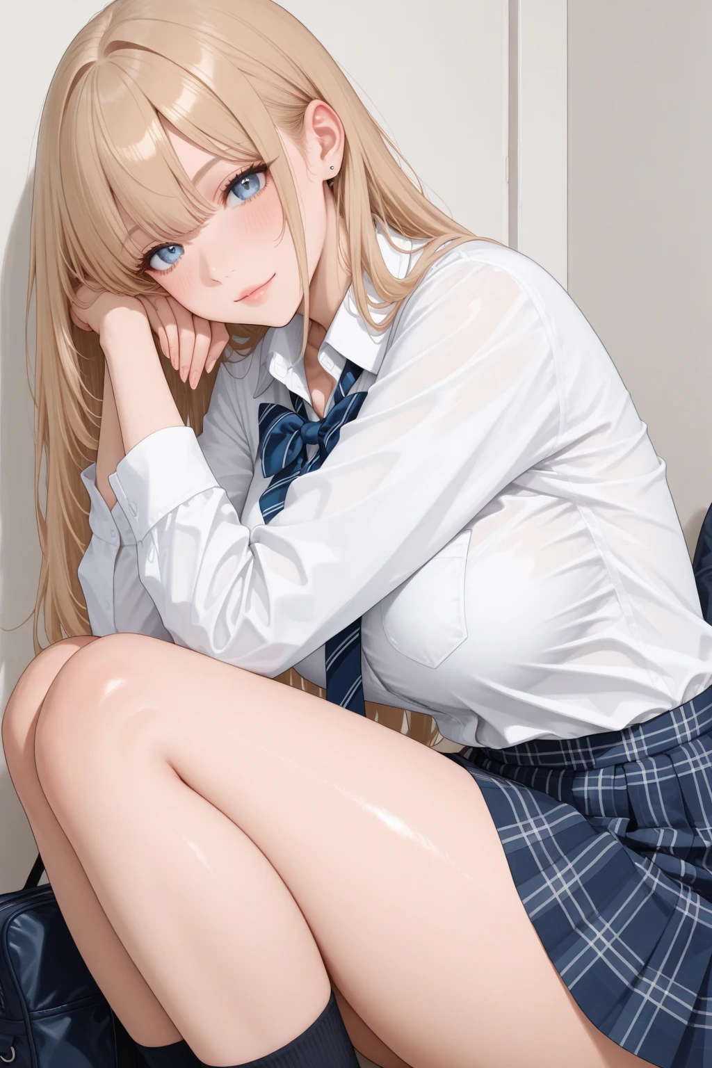 ((1 girl :1,6))，, Dynamic angle, Ultra detailed, illustration, Close-up, straight, Only 1 girl, She has blonde hair,（masterpiece),（Очень подробные обои CG Unity 8K），Best quality，cinematic lighting，detailed background，beautiful detailed eyes，smart students，Blue eyes，（Very good and beautiful），a high resolution，ultra - detailed），flushed complexion，smile，Desire for dissatisfaction，elementary school student，sits with legs apart on the sofa in the children&#39;s room（Short dress with straps and children&#39;s print, pulled up to the chest)）, (Small breasts, beauty, funny, Beautiful, slender body, ) , ((there is no underwear under the sundress:1,7)), children&#39;s panties are pulled down below the knees, shows itself [[delicate fingers and hands:0.55]::0.85],(detailed fingers)))