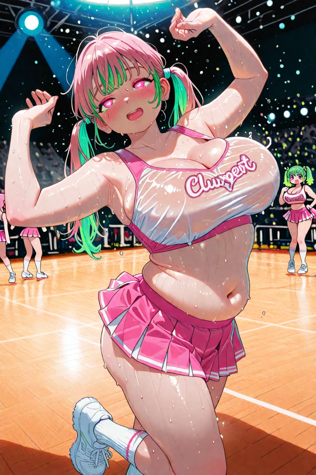 (((vulgarity shop))),(super huge gigantic breast:1.4),Rainbow-coloured girls