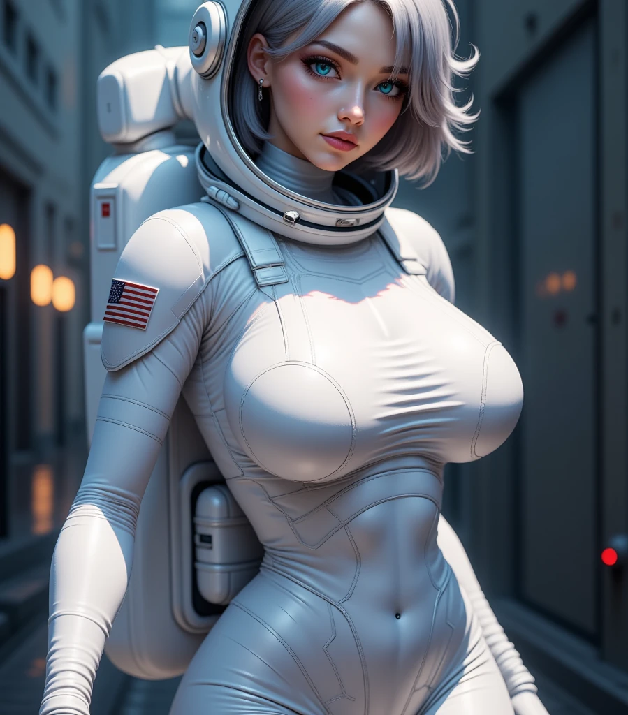 Girl in space with a spaceship in the background, thick and smooth warframe thighs, gynoid body, Usa un Space suit, Centaur Astronaut, Retrato Anime Space Cadet Girl, en Space suit, vestido con Space suit, con un Space suit puesto, biomechanical oppai, Totally adequate space, Spacesuit, Thicc, Silver space suit, Space suit