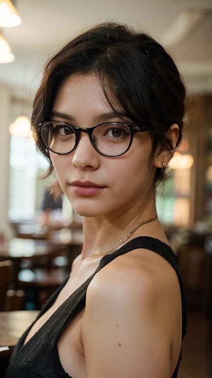 nsfw, (masterpiece:1.2, highest quality), (Realistic, photoRealistic:1.4), Beautiful illustrations, (Natural Side Lighting, Cinema Lighting), Written boundary depth, Beautiful thighs staring at the viewer, (((Face Focus, Upper Body))), 1 female, 30-year-old, alone, thin, slender, (small breasts), short Hair, straight Hair, Forehead, Forehead, Forehead, Forehead, thin, slender, glasses, sweatshirt, sexy pencil skirt, Are standing, ((Close-up)), ((Close-up)), ((Close-up))