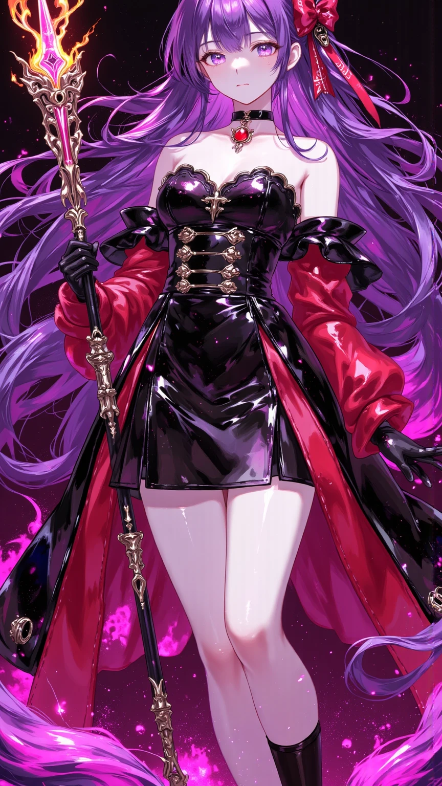 Purple photo room with black dress and woman on purple background, Sensual gloomy style, imvu, second life avatar, lacivious pose, sinister pose, Darkfay, dreamy gothic girl, gothgirl, spellcasting pose, gotik, fashionable dark witch, the witch, secondlife, ((wearing aristocrat robe)), goth vibe