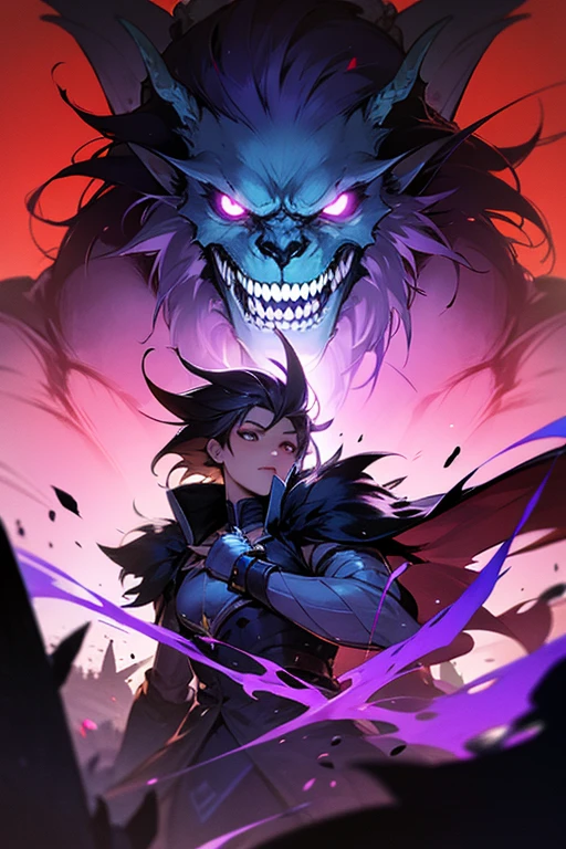 Dark Genie、devil、Overflowing Dark Magic、Body morphology、That's horrible、Black Background、disaster々Dark Space、Dark Vortex、Single、Monster