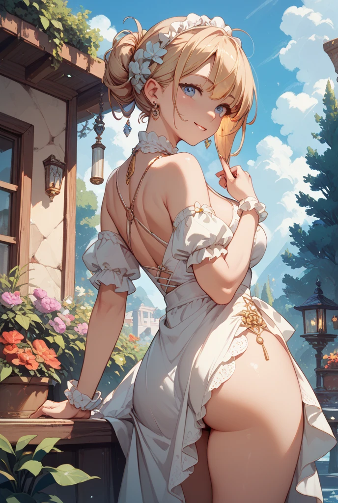 A girl is resting