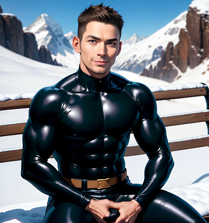 The 18-year-old muscular male model from the Philippines stands in the spotlight, with a muscular body and clear muscle lines, like a work of art carefully carved by a sculptor. He wears an exquisite black tight leather thong, the design of which is simple and bold, perfectly setting off his figure. The texture of the leather contrasts sharply with the warmth of his snow-white skin, adding a primitive and wild beauty.
The thong is well-cut, showing his strong thighs and buttocks, and cleverly highlighting the lines of his waist. The sheen of the leather gleams under the light, forming a harmonious match with his healthy skin color, showing a combination of strength and beauty.