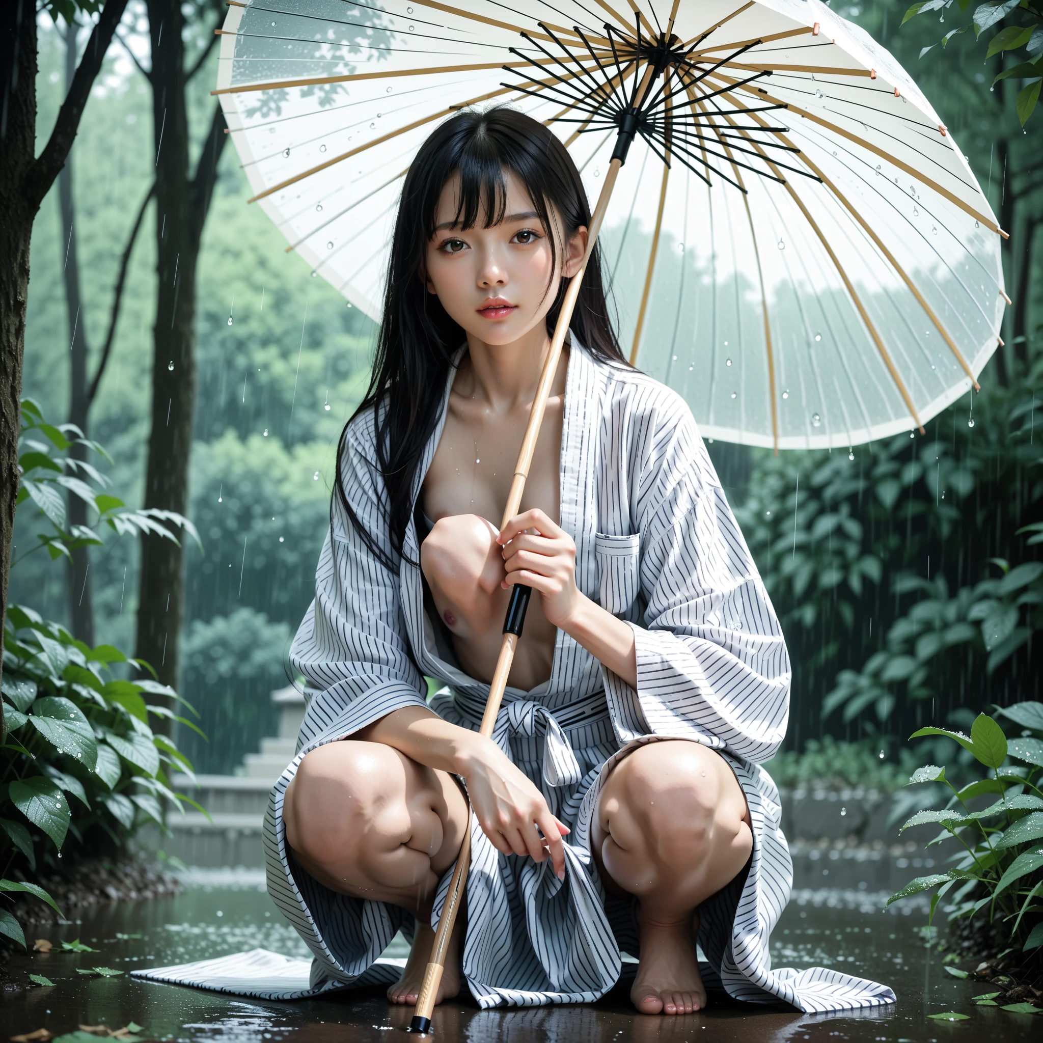Browsing Caution、最high quality、high quality、Best image quality、8k、最High resolution、High resolution、masterpiece、Detailed and realistic human body、Detailed and realistic skin、Realistic face in every detail、Realistic reproduction of every detail、Detailed and realistic lips、Detailed and realistic teeth、Detailed and realistic ears、Detailed and realistic hair、Detailed and realistic weapons、Realistic reproduction of every detail、Realistic fingers in every detail、(Beautiful Hands、thumb1reference4)、Realistic feet down to the last detail、Realistic breasts down to the last detail、Realistic areola down to the last detail、Realistic nipples down to the last detail、Realistic pussy down to the last detail、Realistic vagina down to the last detail、((Beautiful Japanese Girl))、(Japanese Model)、((Cute Japanese Girl))、((Beautiful 12 year old girl))、(Black Hair)、(Straight hair)、(Random Hairstyles)、((whole body))、((Flat chest、Small breasts))、(immature body shape)、(whole body光沢肌、Fair skin)、(Full nudity)、(All Nude)、((暗い cold stormy weather))、((Pouring rain))、((In the Storm))、((School Playground))、((Pouring rainの中(A girl squatting in the middle of the schoolyard))、((Pouring rainを浴びて(Soaked skin from head to toe))、((Rain dripping from the skin))、((Crowd in the background、There is an audience(The crowd looks at her with disdain.))
