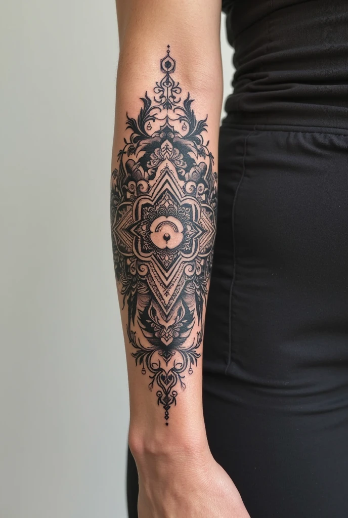 Woman tattoo on forearm two hearts written with names: Shani and Keren