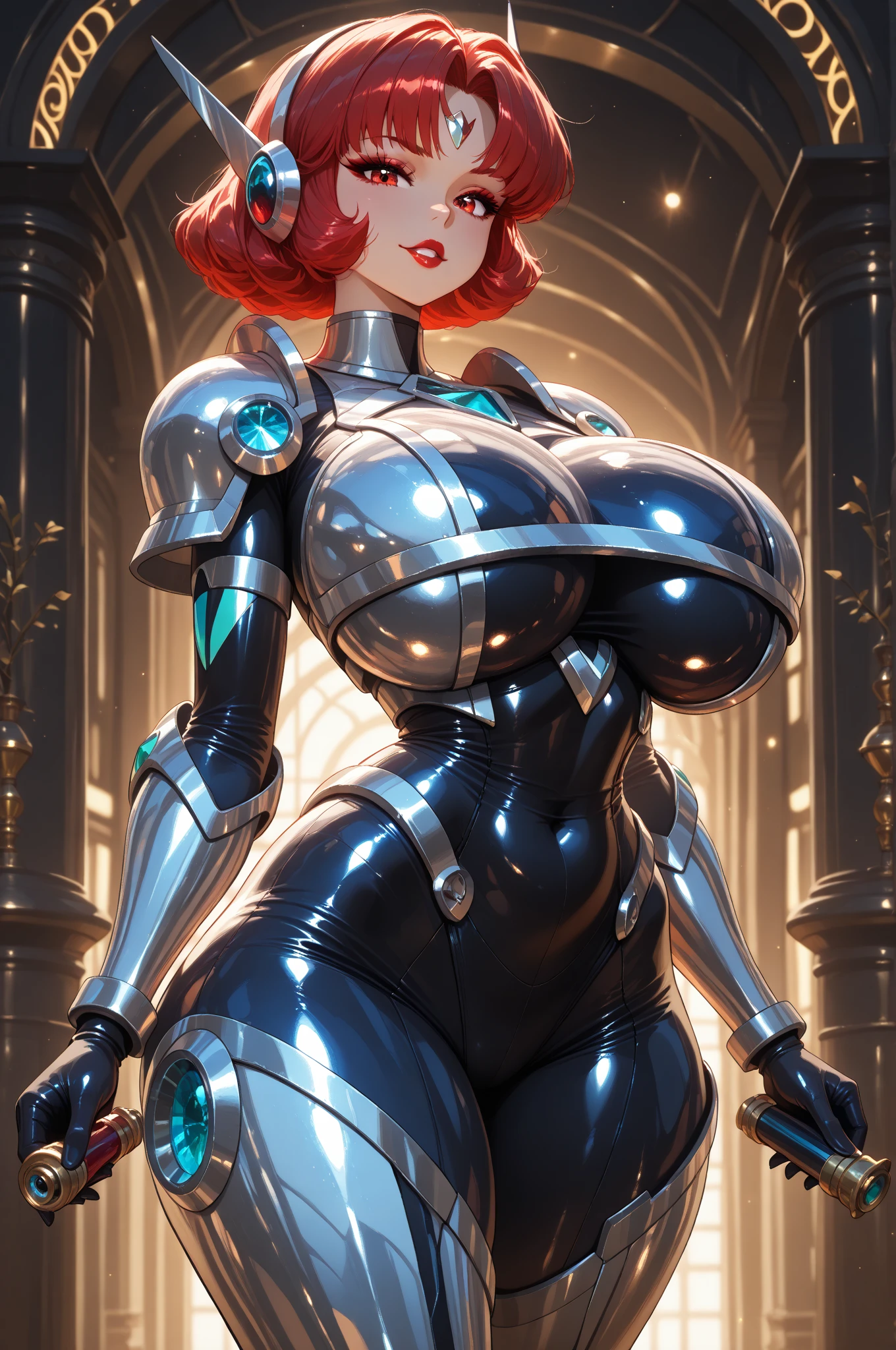 (cleavage cutout), navel exposed, Generate an illustration of a mature Orihime, ((hueco mundo outfit)), orange hair , ((aletta ocean face)), de terno preto, (puffy shoulder pads:1.3), long hair, hair flows straight down, hair pins on both sides, (gigantic breasts:1.4), white outfit in anime format with a serious style, (black sash around waist), white dress, black boots, gothic make up, masterpiece, ((dark lighting)), black background, (puffy lips),((slendered abs)), beautiful face,