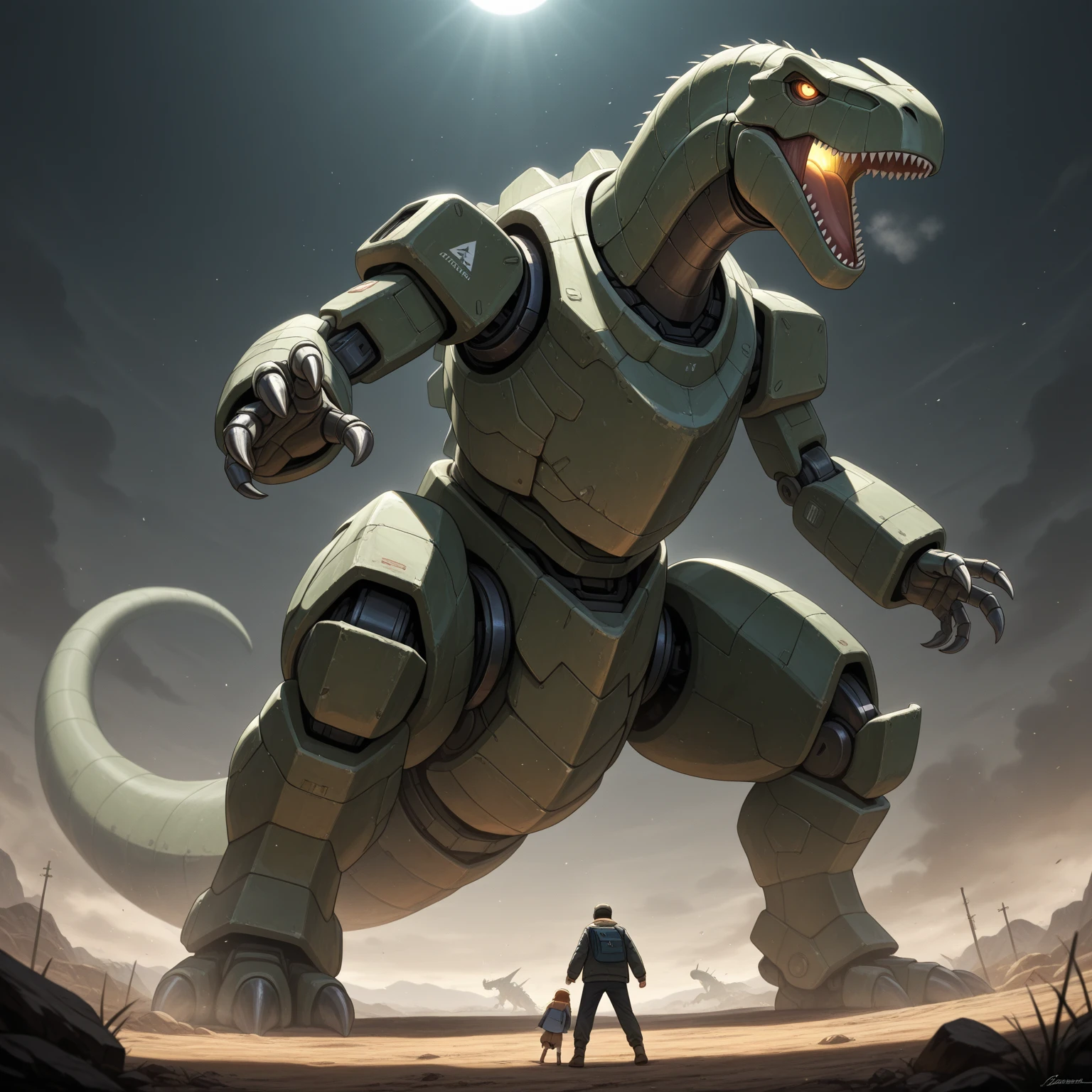 (best quality),mechanical dinosaur robot,