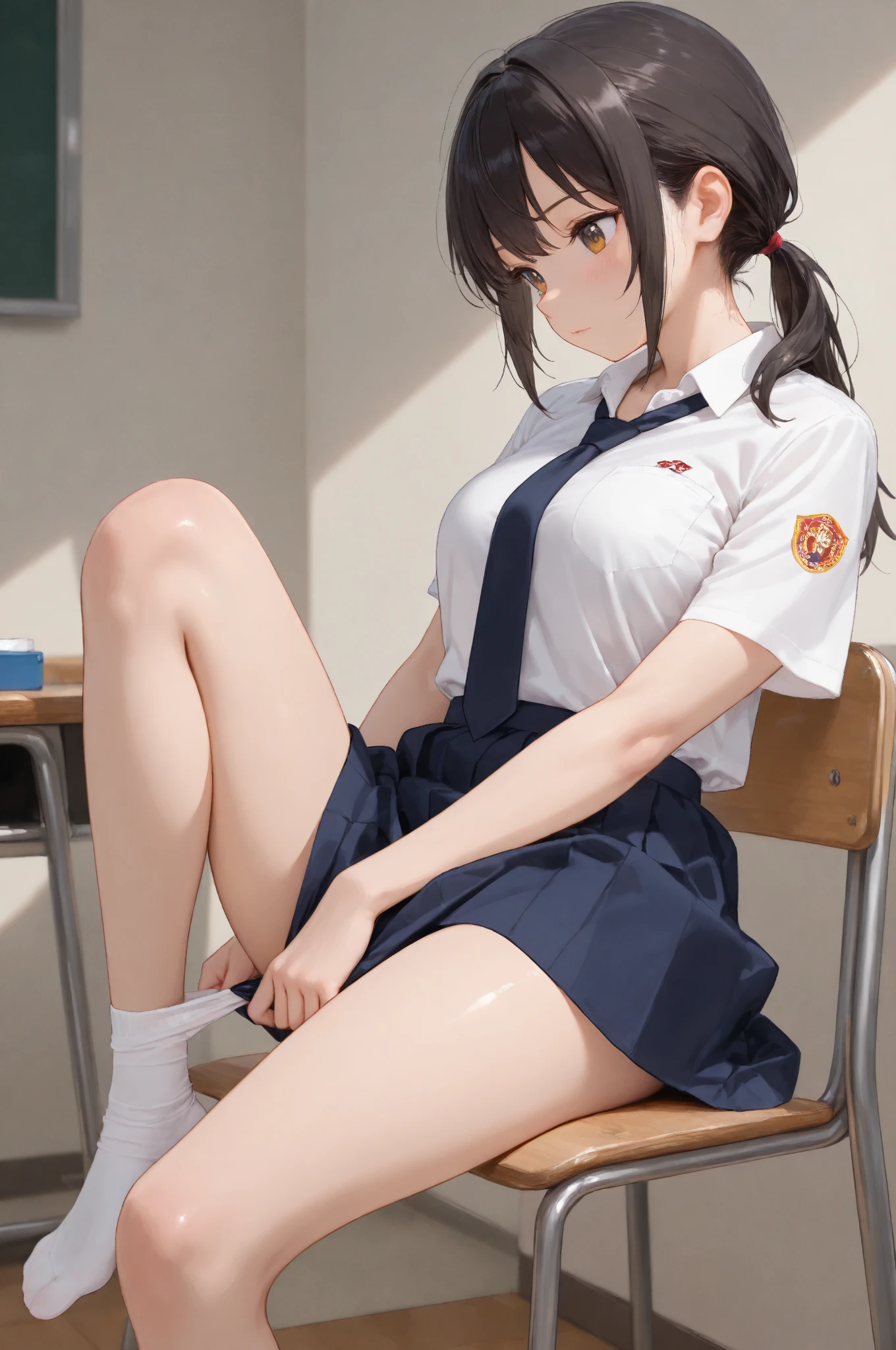 best quality, masterpiece, wallpaper,
1girl, kamisato ayaka,full body, sitting on bed,spread legs,school uniform,serafuku,white pantyhose,shoes,
<lora:kamisato ayaka_0611_14:0.5>