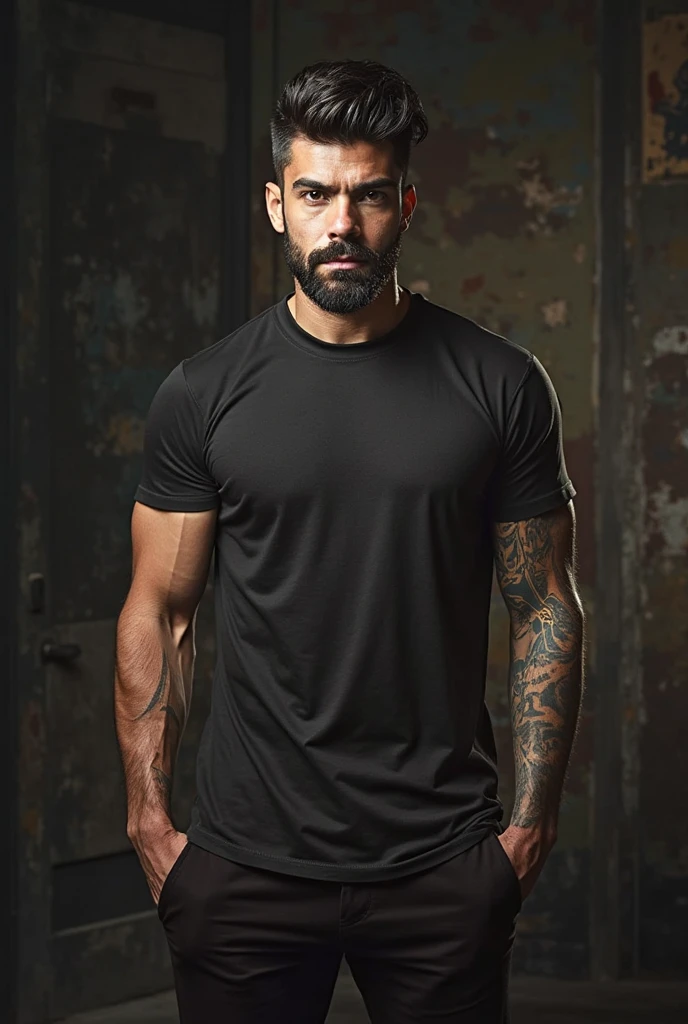Highest quality, masterpiece, Ultra-high resolution, Detailed Background, realism, An illustration, single, 1 boy, street, logic, Volumetric lighting, Depth of written boundary, Facial hair, Fitness Trainer
